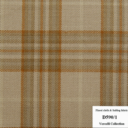 D590/1 Vercelli CVM - Vải Suit 95% Wool - Nâu Caro